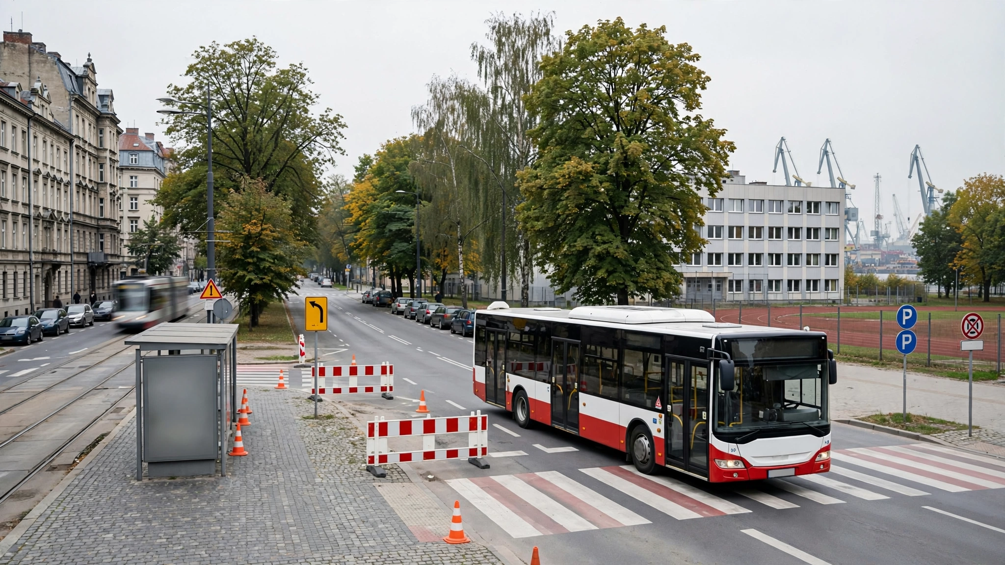 Autobus komunikacji miejskiej ZDiTM na ulicy w Szczecinie