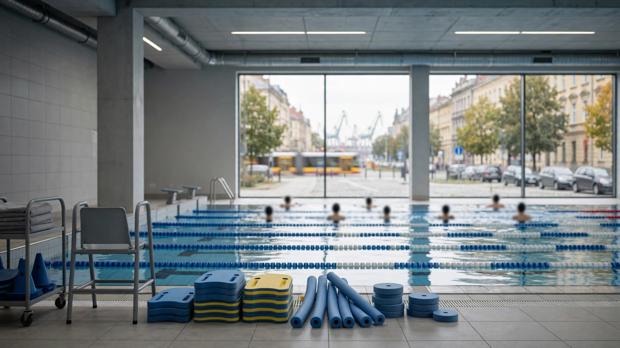 Basen sportowy w Fabryce Wody w Szczecinie, gdzie prowadzone są lekcje pływania
