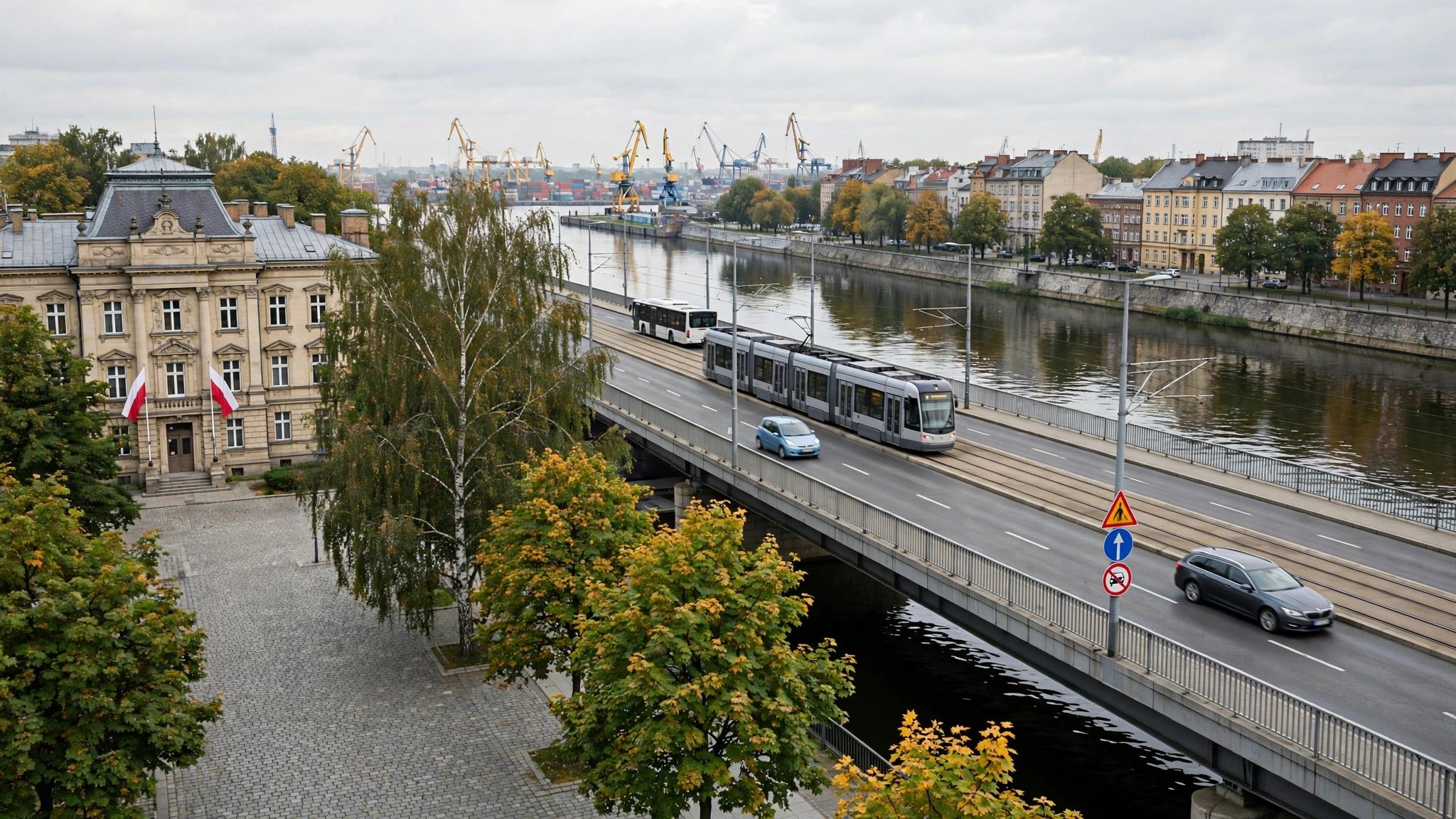 Wizualizacja Mostu Kłodnego nad Odrą w Szczecinie
