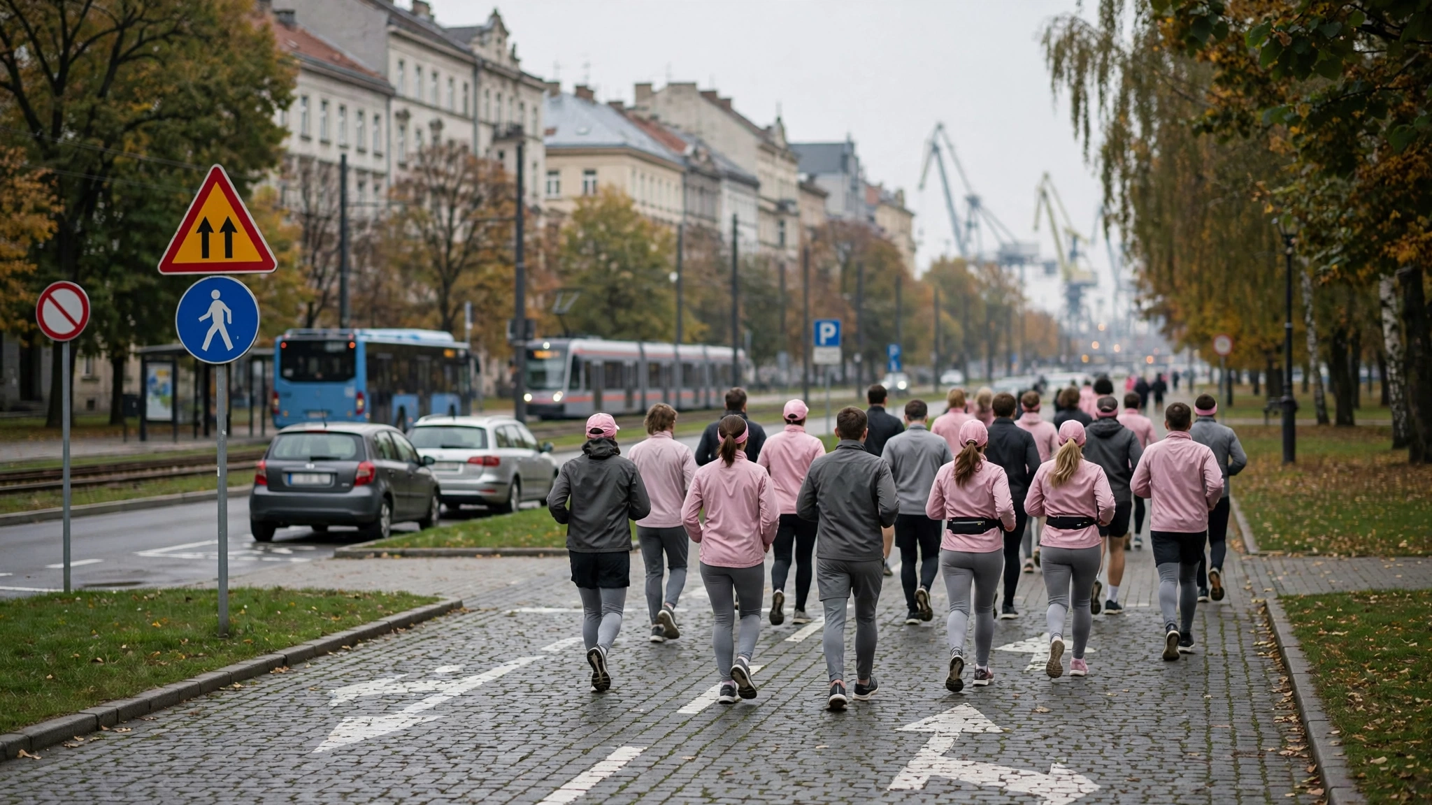 Uczestnicy biegu profilaktycznego „Piersi na start” w Parku Kasprowicza w Szczecinie