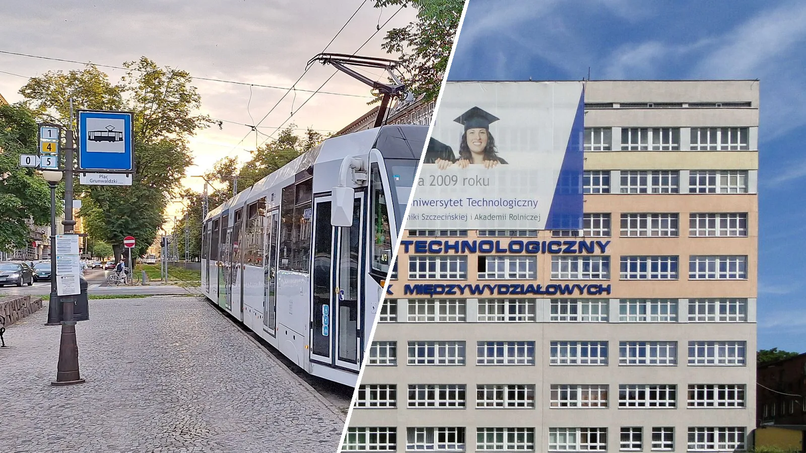 tramwaje w Szczecinie, Zachodniopomorski Uniwersytet Technologiczny w Szczecinie — zdjęcia poglądowe