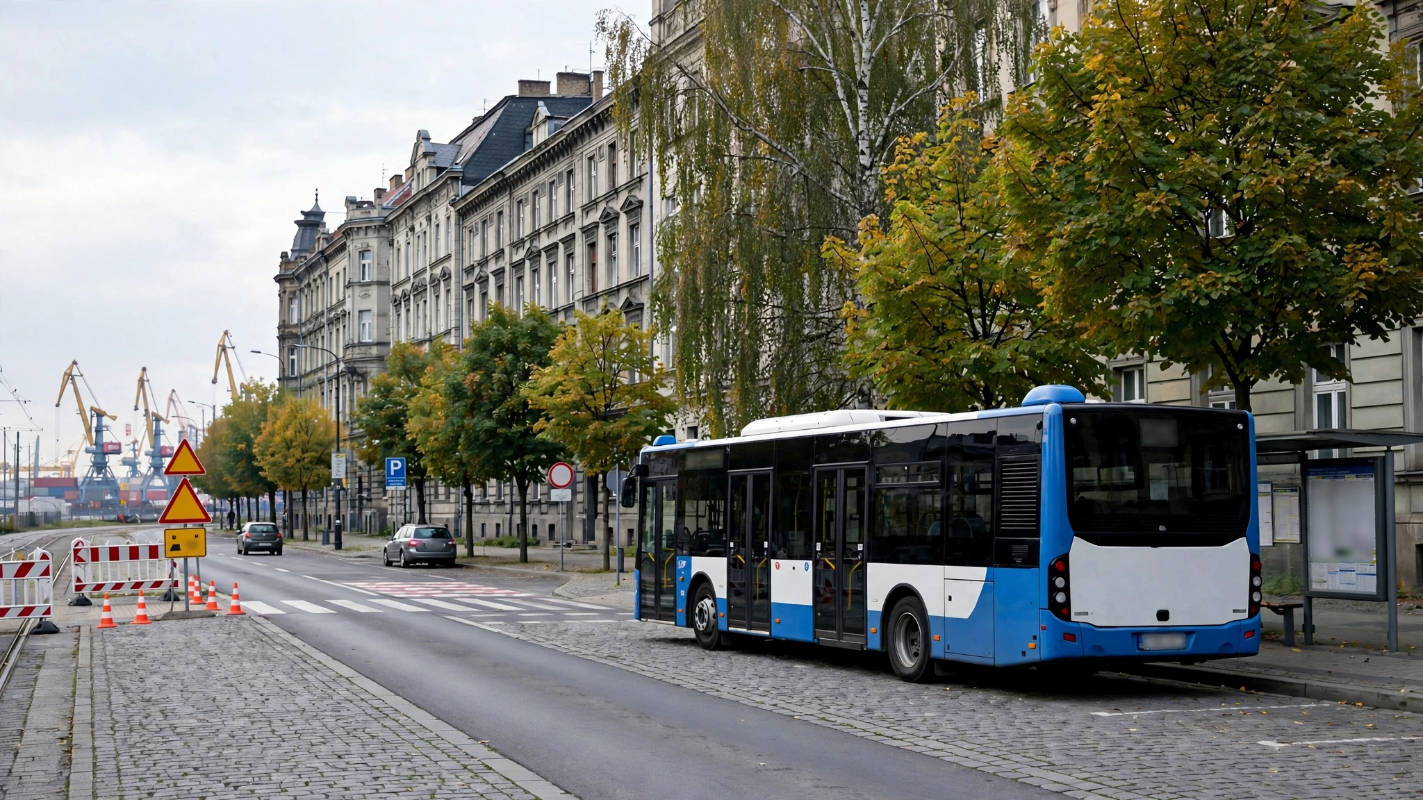 Autobus miejski na ulicy w Szczecinie
