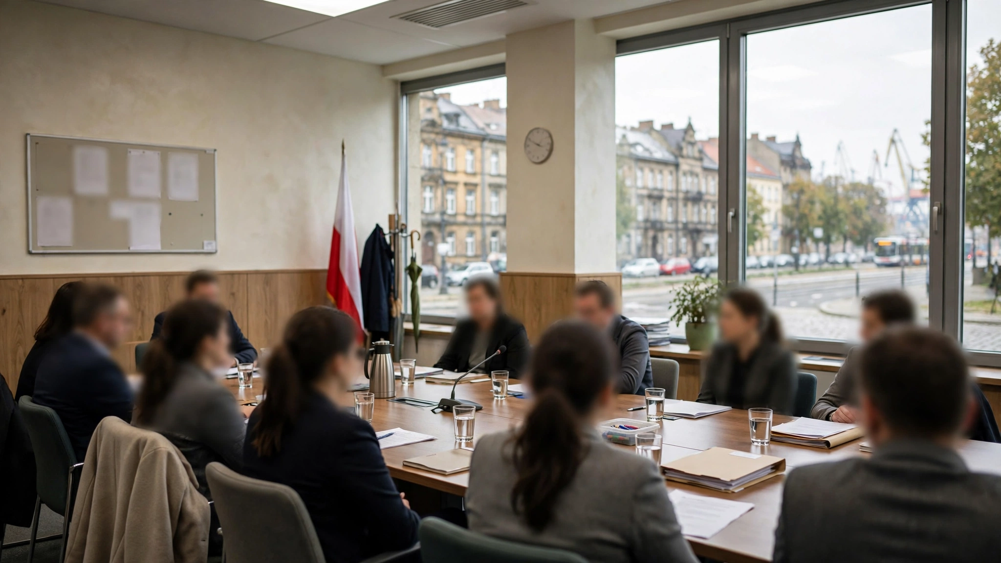 Sala obrad podczas posiedzenia Komisji ds. Edukacji Rady Miasta Szczecin